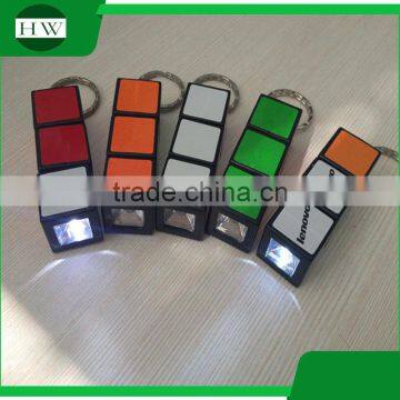 Magical Cube LED Key Flash Light Plastic Keychain Light photo-3