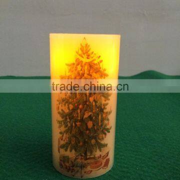 Flameless Led Candles 3''x5'' Christmas Flickering Real Wax Led Candle Light Decoratice Christmas Led Wax Candles photo-2