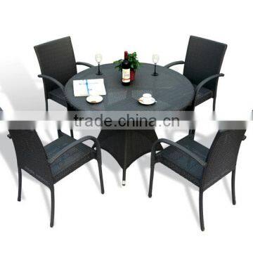 Высококачественная садовая мебель для отелей. Виковый ратановый обеденный стол и стулья (8014T) photo-5