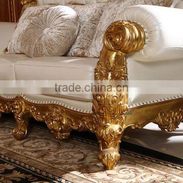 Luxury Classic Golden Antique Full Solid Wood Sofa Set, Wedding Sofa For Bride And Groom(MOQ=1 SET) photo-5