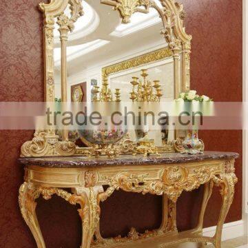 French White Louis Style Console Table With Mirror, Antique Classical Gilded Hallway Console Table/ Ellegant White Side Table photo-4