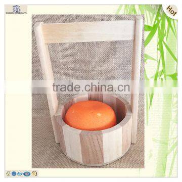 Wholesales Heart Hole Carved Short Long Handle Wood Bucket photo-4
