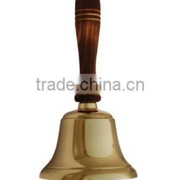 Brass Hand Bells With Wooden Handle With Shiny Brass Polished