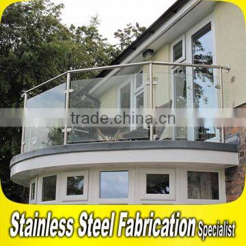 Fine Art 304 Stainless Steel Balcony Railing Design Glass