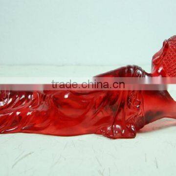 Southeast Asia Transparent Resin Sleeping Buddha Figurine photo-3