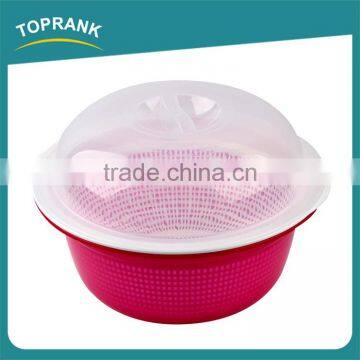 Multifunctional Kitchen Fruit Vegetables Wash Bowl Double-deck Round Plastic Colander and Bowl Set photo-2