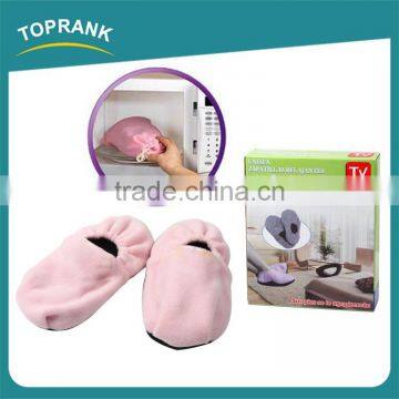 Hot sale indoor slippers therapy unisex plush warm heated microwave slippers