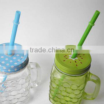 Square Personalized 16 Ounce Cambered Glass Drinking Mug With Handle photo-2