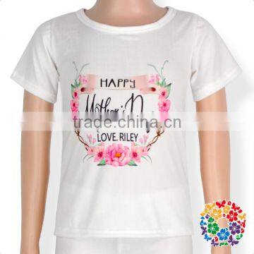 Little Girls White Cartoon Fox Print Short Sleeve T Shirt photo-2