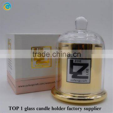 Amber Glass Candlesticks Cloche Glass photo-4