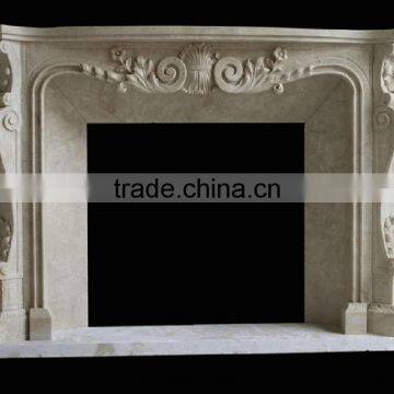 European Palace Style Large Marble Fireplace Mantel photo-5