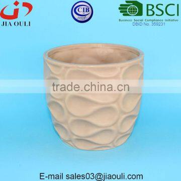 Wave patterned Ceramic Succulent Pot Matte flower pot