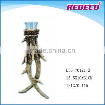 Resin deer horn candle holder products for sale