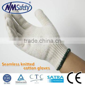 NMSAFETY 10g bleached cotton gloves knitted gloves white cotton knitted gloves