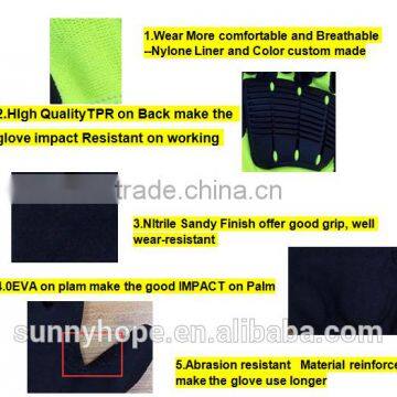 SunnyHope Nitrile Sandy Coated TPR Impact Glove photo-4