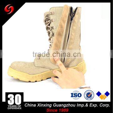Factory Price Khaki Suede Cow Leather Army Tactical Military Desert Boots With Zipper photo-3