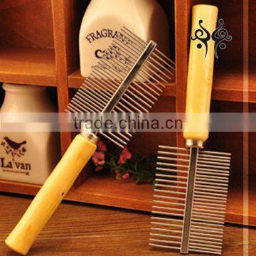 2017 Newest style Double wooden handle steel comb