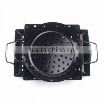 3pcs Mini Non-stick Coated Carbon Steel Custom Design Bbq Accessory Double Handle Grill photo-2