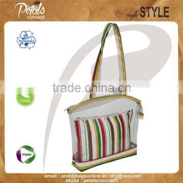 Printed See Through PVC/12 oz Canvas Bag With Pouch photo-2