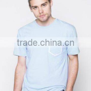 OEM manufacture blue cotton t shirt