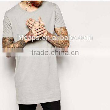 OEM Mens Gray Soft And Thin Plain Long Length T-shirts