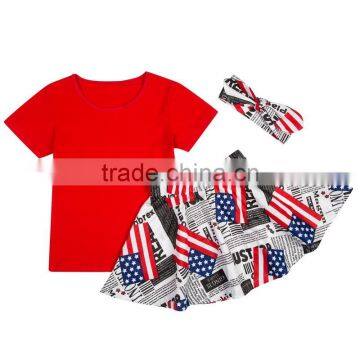 Hot Sale Baby Pleated Skirt Cotton Top Summer Two Pieces Clothing Suit Set in Fashion Design photo-2