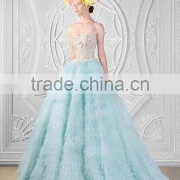 sexy light blue sleeveless beaded ball gown formal dresses