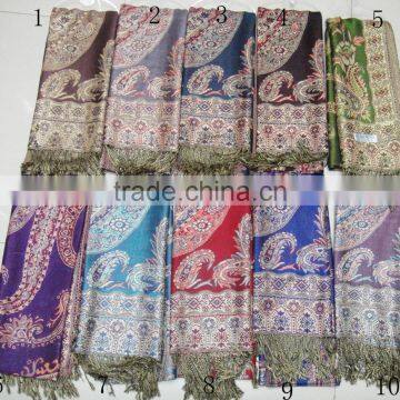 Fashion Australian Lady Classic Jacquard Paisley Floral Large Pashmina Viscose Shawl photo-4