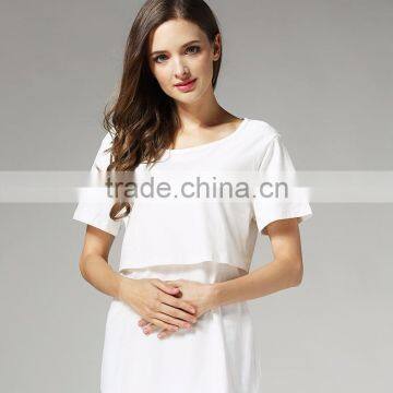 Cotton Crosswise Open Maternity T-shirt With Multi Color for Choice photo-3
