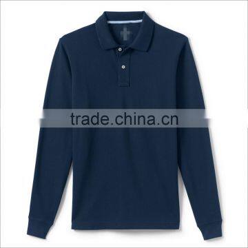 Custom 100% Cotton Polo Shirt Long Sleeve Polo T Shirt Men photo-3