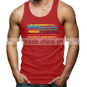 China Printing Cotton Wholesale Mens Custom Gym Stringer Vest photo-3