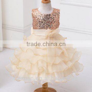 Nonsleeve One Piece Kids Long Lace Dress Children Girls Colorful Lace Dress photo-5