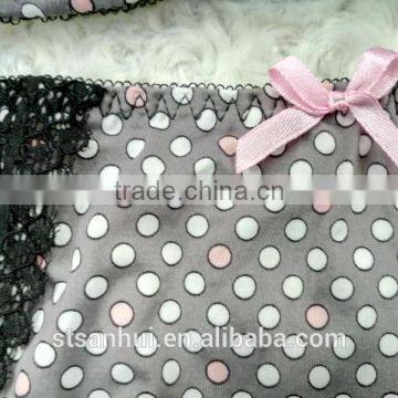 Fancy Dot Print and Beautiful Lace Sexy Ladies Bra and Panty Set photo-6