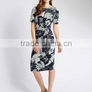 Short Sleeve Floral Shift Dress