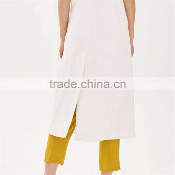 Chic-smart Ivory Sleeveless Western Longline Kurti With Jacket Designs photo-5