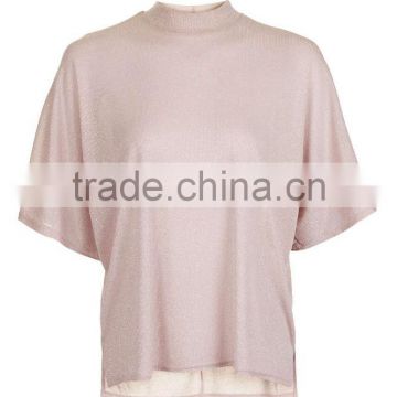 Blank women metallic batwing t-shirt