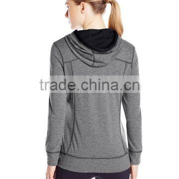 Women's Heathered Knit Zipper-up Hoodie photo-2