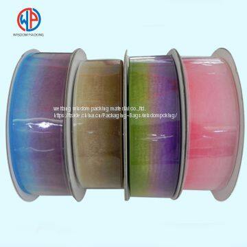 Wholesale high quality colorful rainbow sheer organza ribbon