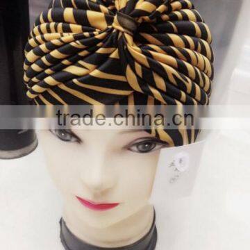 New Color Striped Indian Cap Arabic Muslim Headscarf Hat Lady Print Hat Wholesale photo-2