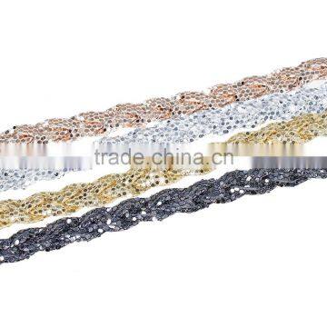 Rose Gold Flicker Braided PU Leather Cord photo-2
