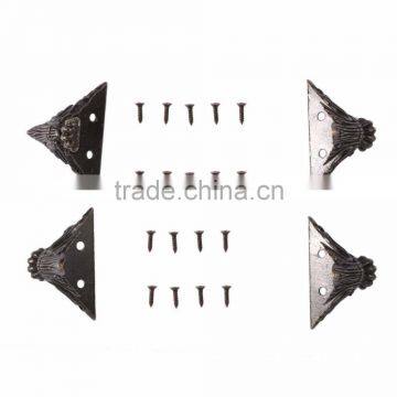 Zinc Alloy Retro Antique Bronze Jewelry Chest Wood Box Decorative Feet Leg Corner Support 4 Pcs 4.2x3cm Furniture Accessories photo-2