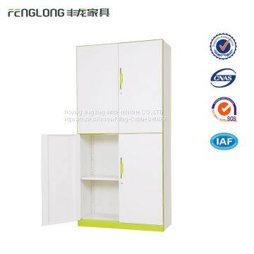 High Quality Steel 4 Door Two Tier Wardrobe / Metal Clothes Locker Cabinet for School Dorm photo-3