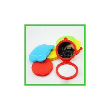 Cheap folding silicone makeup mirror handbag make up mirror
