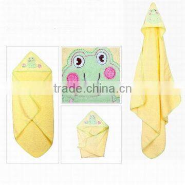 green cotton baby animal towel