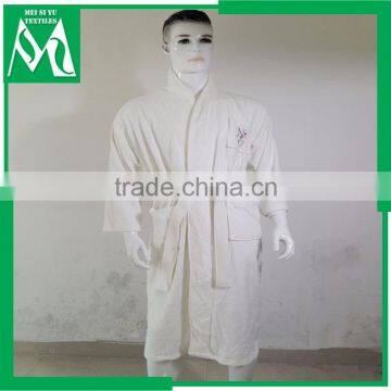 Orangic bamboo bathrobe white long robe luxury hotel/Spa