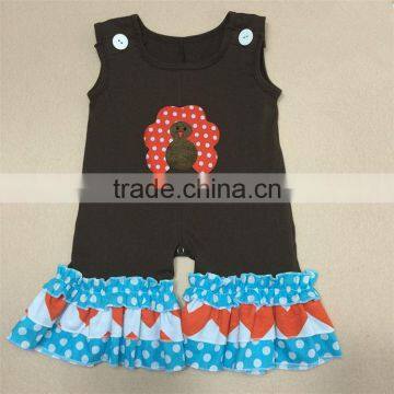 New coming superior quality one-piece design summer ruffle shorts outfit