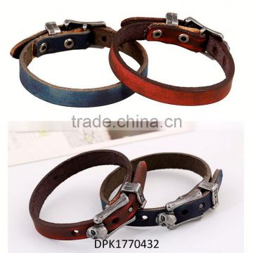 2017 Hot Sale Leather Bracelet, Newest Fashion Rock Style Leather Cuff