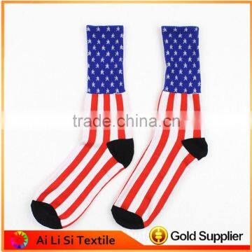 Stars and Stripes American Flag Socks Men Hip Hop Striped Socks
