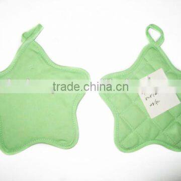 Promotional Star Shape Pot Mitt Mint Green Cotton Potholder