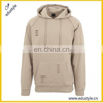 Oem Bulk 70% Cotton 30% Polyester Mens Ripped Hoodie